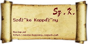 Szőke Koppány névjegykártya