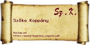 Szőke Koppány névjegykártya