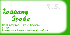 koppany szoke business card