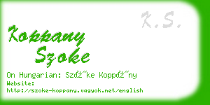 koppany szoke business card